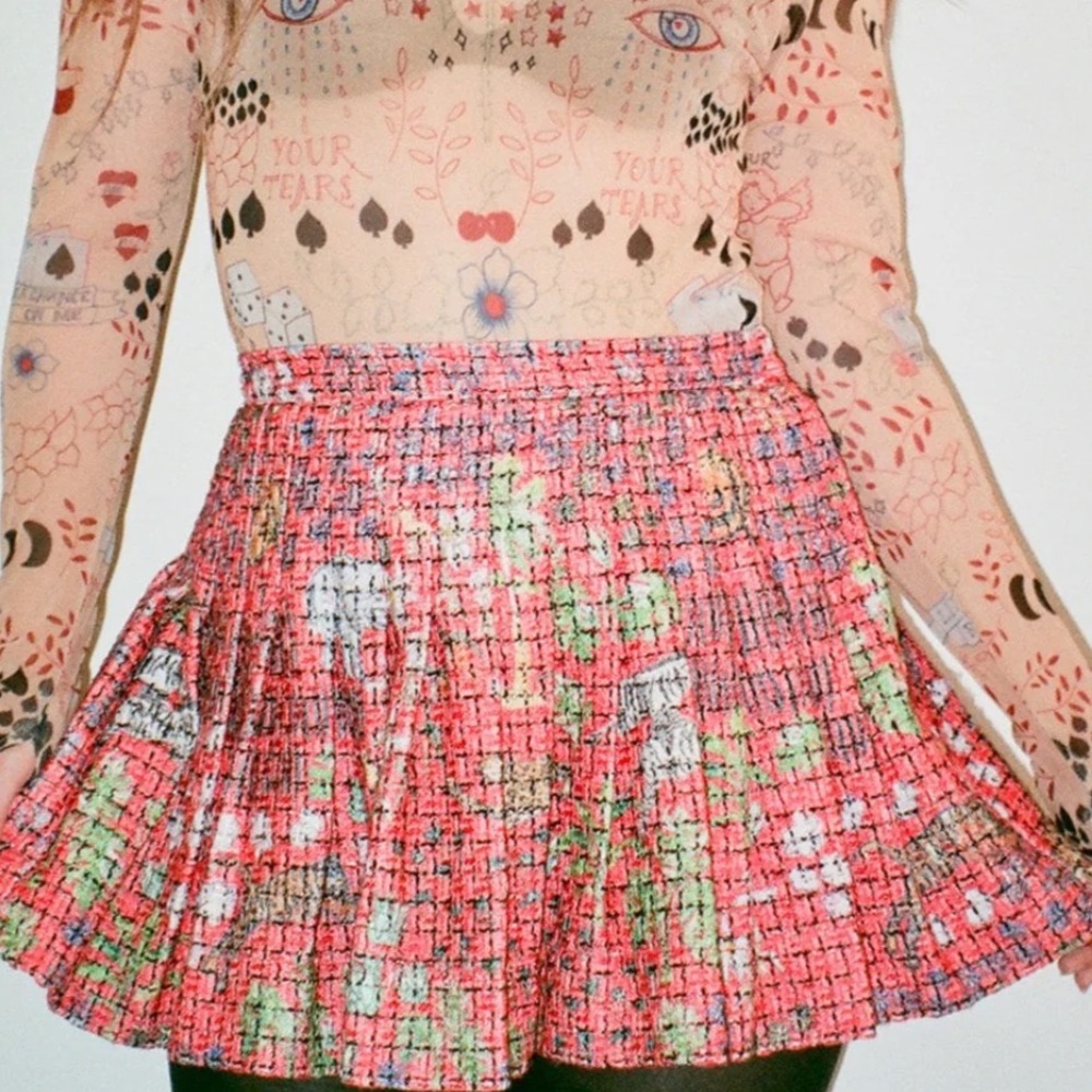 Dauphinette Pleated Mini in Fever Dream Tweed